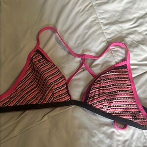 lululemon athletica Pink, Orange and Black Bikini Top